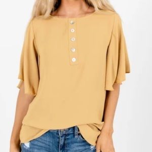 Zenana Premium mustard color bell sleeve blouse